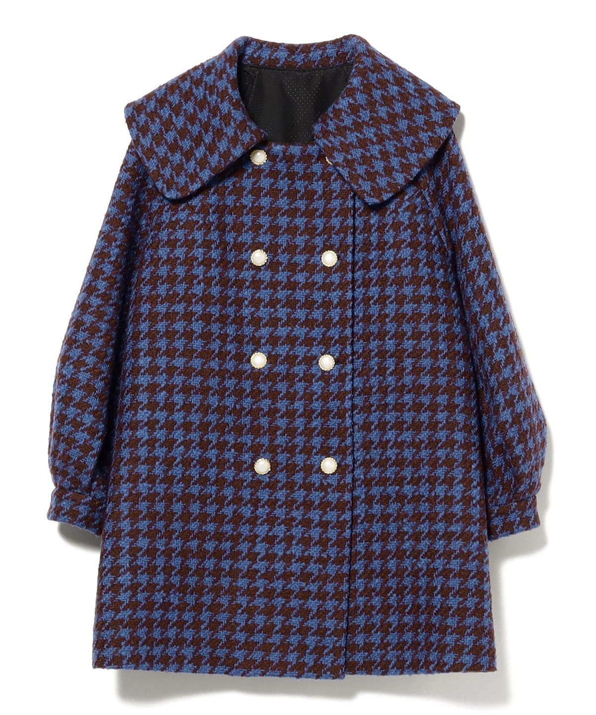ビッグカラー コート 千鳥 コート WOMEN BLUE×エンジ ONE SIZE ビッグカラー コート 千鳥 コート WOMEN BLUE×エンジ ONE SIZE
