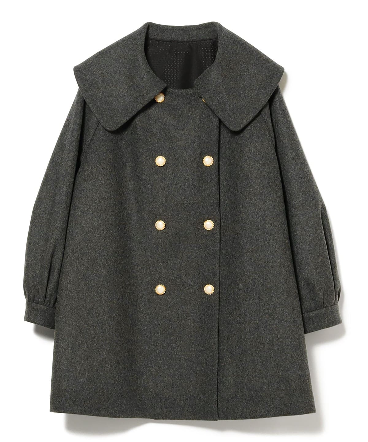 ビッグカラー コート ソリッド コート WOMEN TOP GREY ONE SIZE