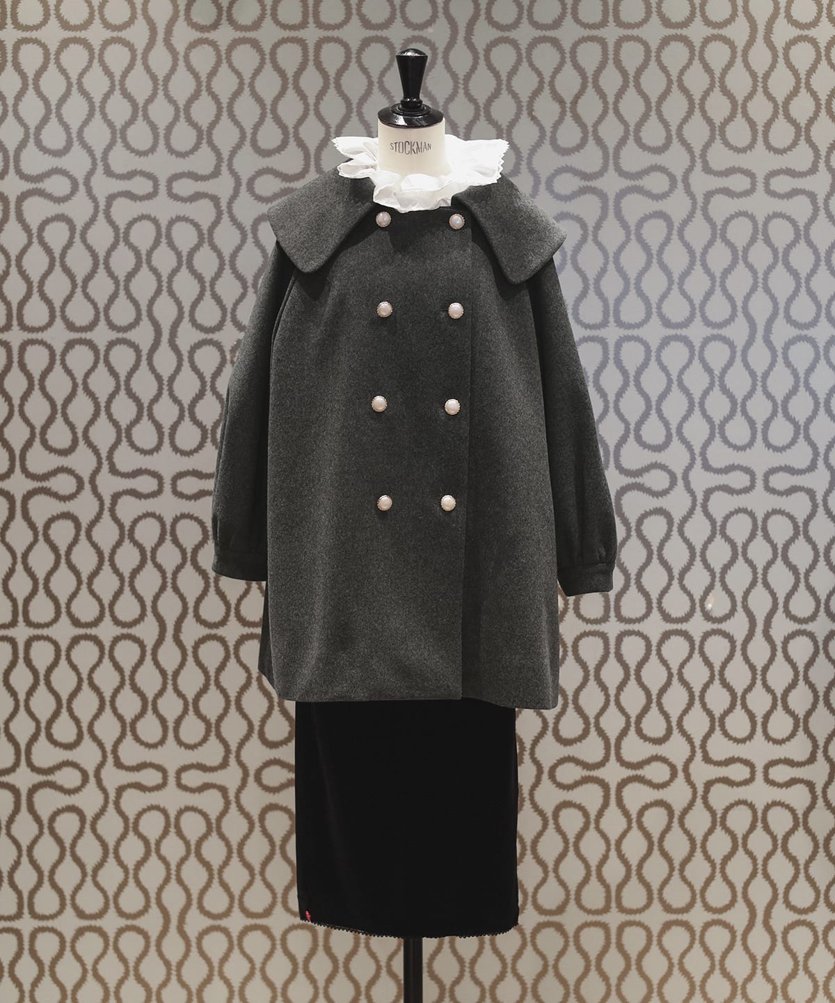 ビッグカラー コート ソリッド コート WOMEN TOP GREY ONE SIZE ビッグカラー コート ソリッド コート WOMEN TOP GREY ONE SIZE