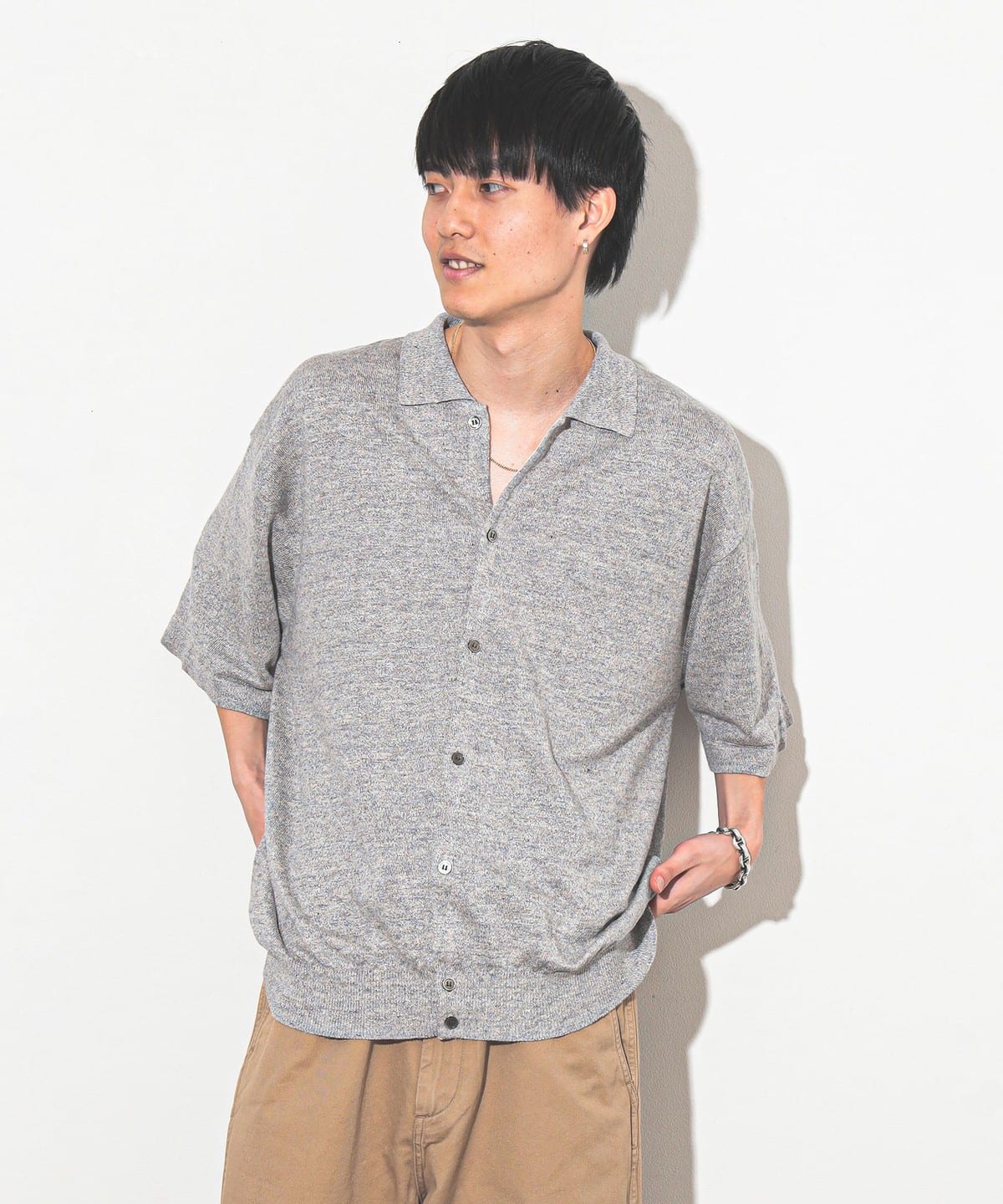 crepuscule / Linen Short Sleeve Shirt シャツ・ブラウス MEN LT. BLUE XL crepuscule / Linen Short Sleeve Shirt シャツ・ブラウス MEN LT. BLUE XL