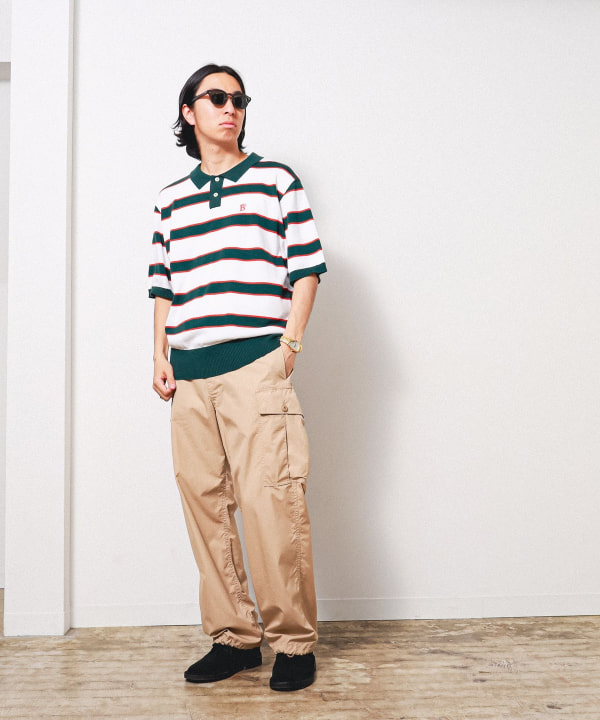 BEAMS T（ビームスT）BoTT / Border Knit Polo（シャツ・ブラウス