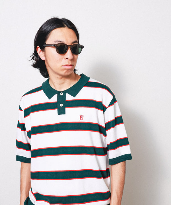 BEAMS T（ビームスT）BoTT / Border Knit Polo（シャツ・ブラウス