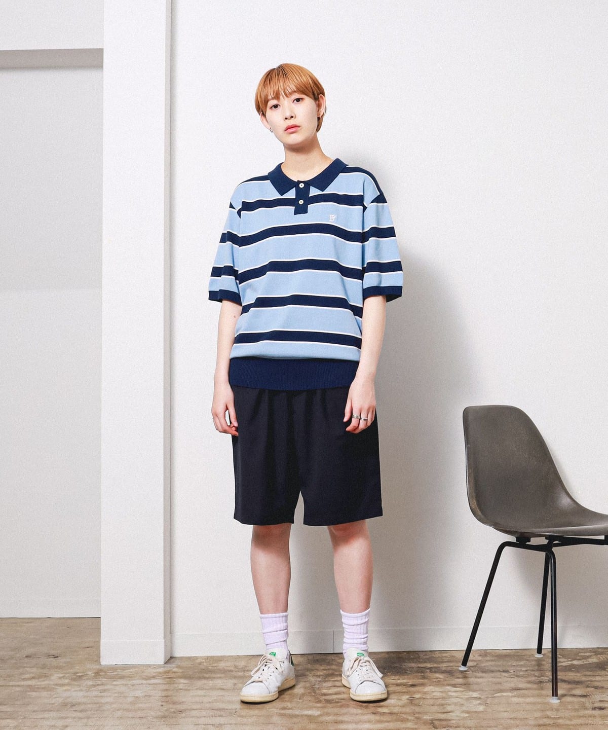 BEAMS T（ビームスT）BoTT / Border Knit Polo（シャツ・ブラウス