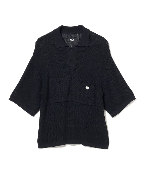 新品　FAKE AS FLOWERS FAF ポロシャツ　ポロニット　Lサイズ BEAMS T（ビームスT）FAF(Fake As Flowers) / Knit Polo（シャツ