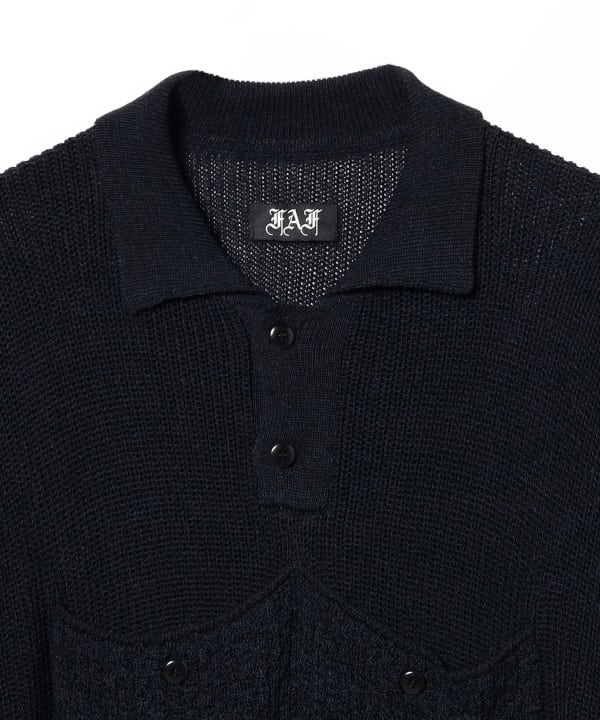 新品　FAKE AS FLOWERS FAF ポロシャツ　ポロニット　Lサイズ BEAMS T（ビームスT）FAF(Fake As Flowers) / Knit Polo（シャツ