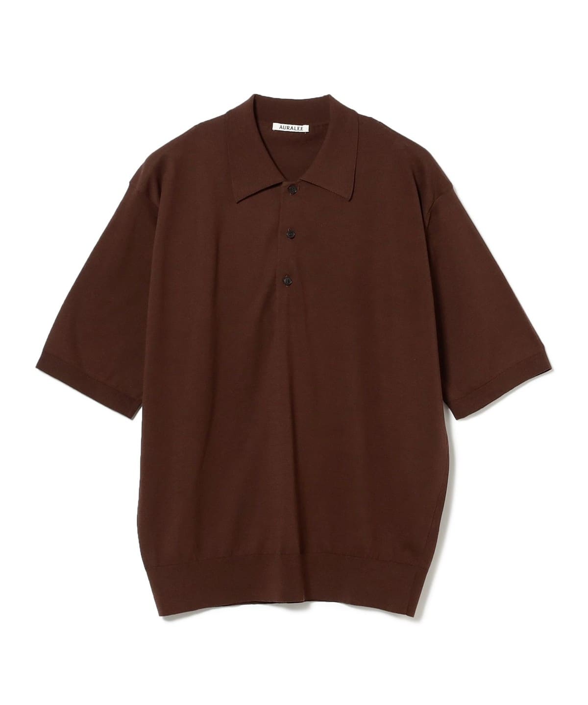 AURALEE オーラリー / SUPER HIGH GAUGE COTTON KNIT POLO シャツ・ブラウス MEN BROWN M(4) AURALEE オーラリー / SUPER HIGH GAUGE COTTON KNIT POLO シャツ・ブラウス MEN BROWN M(4)