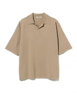 AURALEE / HIGH GAUGE TUSSAH SILK KNIT SKIPPER POLO