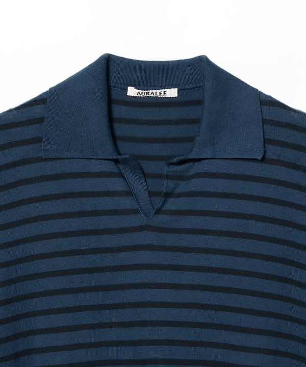 BEAMS T（ビームスT）AURALEE / HIGH GAUGE COTTON KNIT SKIPPER POLO