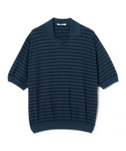 AURALEE / HIGH GAUGE COTTON KNIT SKIPPER POLO