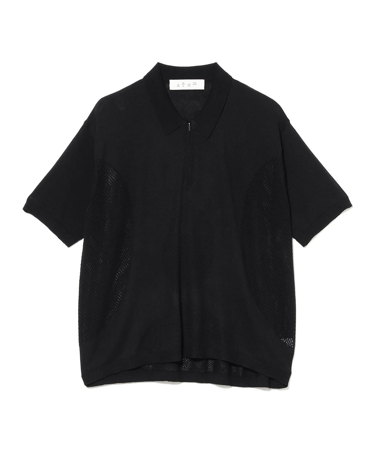 BAL �o�� / VENTILATION MESH KNIT ZIP POLO SS �V���c�E�u���E�X MEN BLACK M