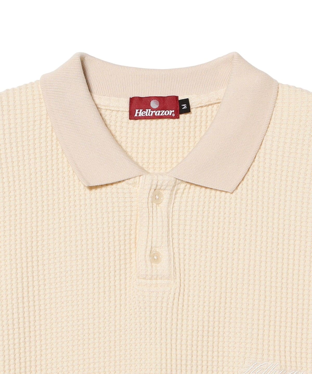 BEAMS T（ビームスT）HELLRAZOR / SCRIPT LOGO WAFFLE POLO SHIRT 
