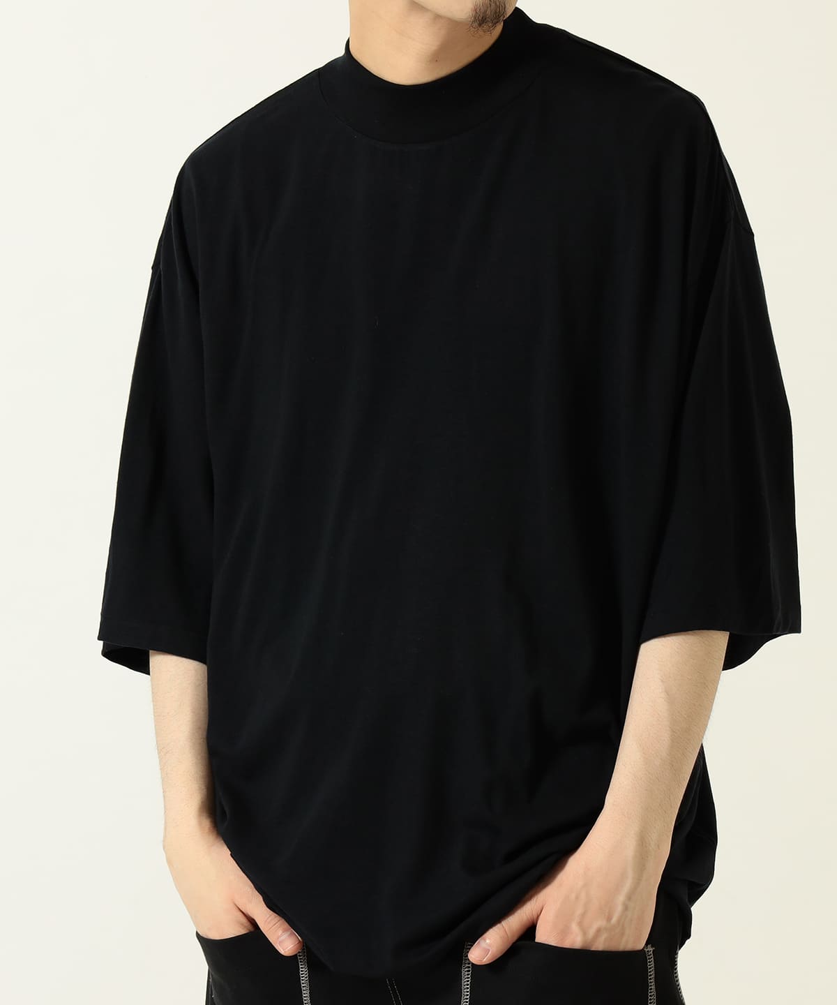 AURALEE モックネックカットソー BLK/4AKのオールドファッション
