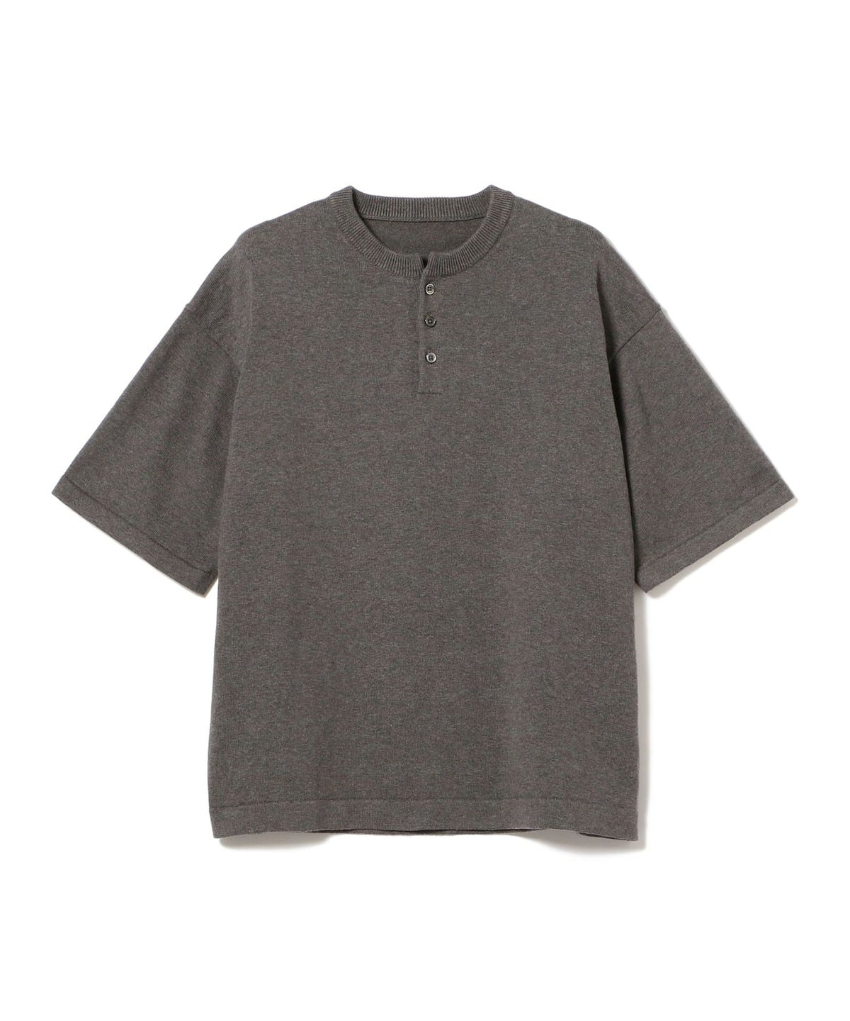 crepuscule HENLEY NECK SHORT SLEEVE KNIT - トップス