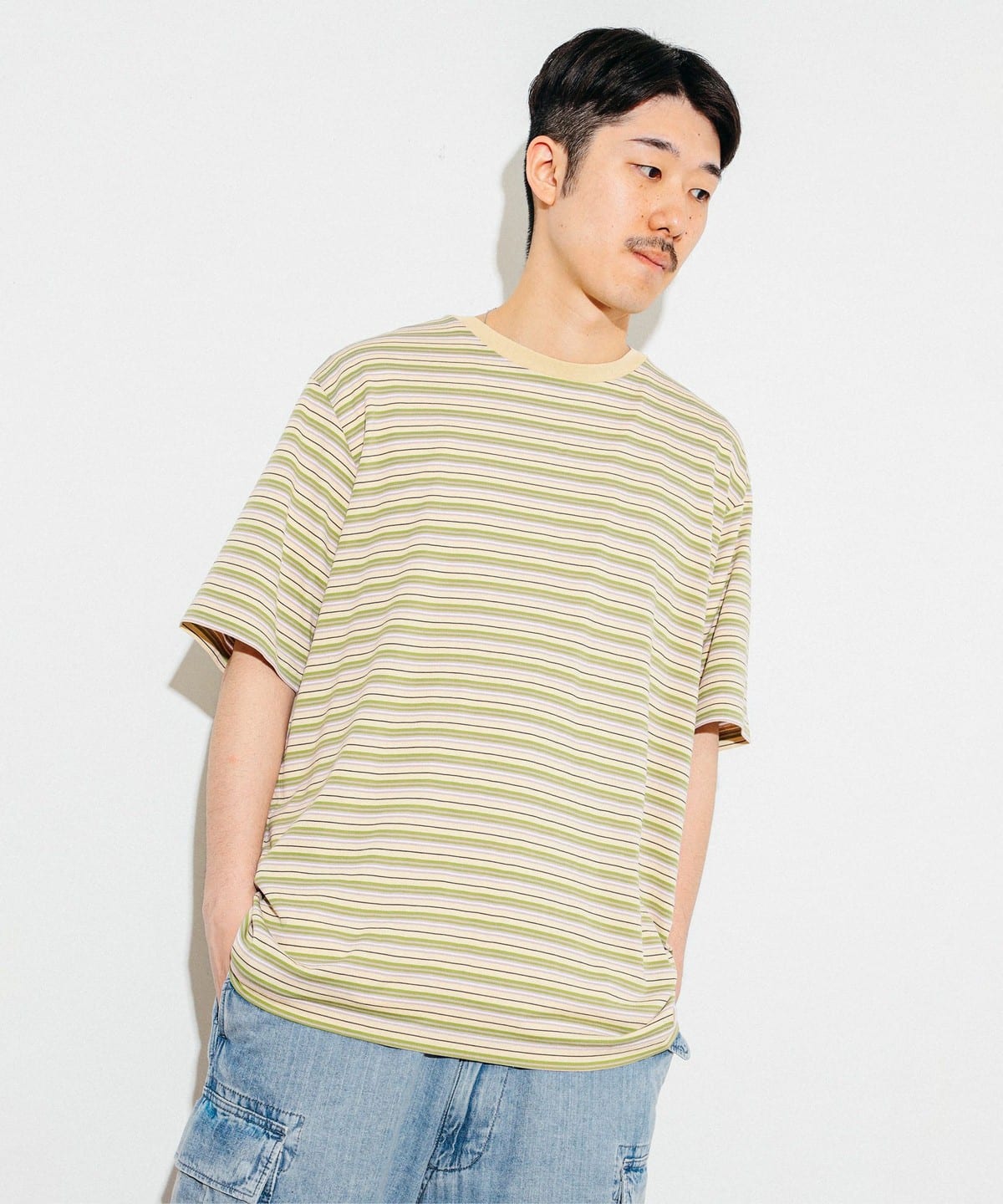 BEAMS T（ビームスT）AURALEE / HARD TWIST COTTON BORDER TEE（T ...