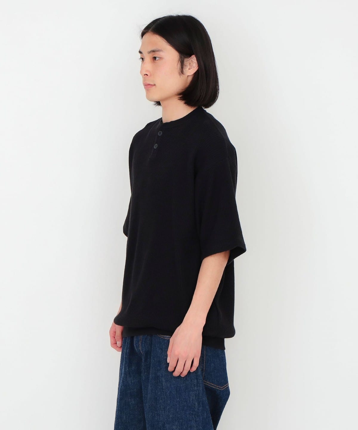 BEAMS T（ビームスT）【SPECIAL PRICE】ワッフル ヘンリーネック T