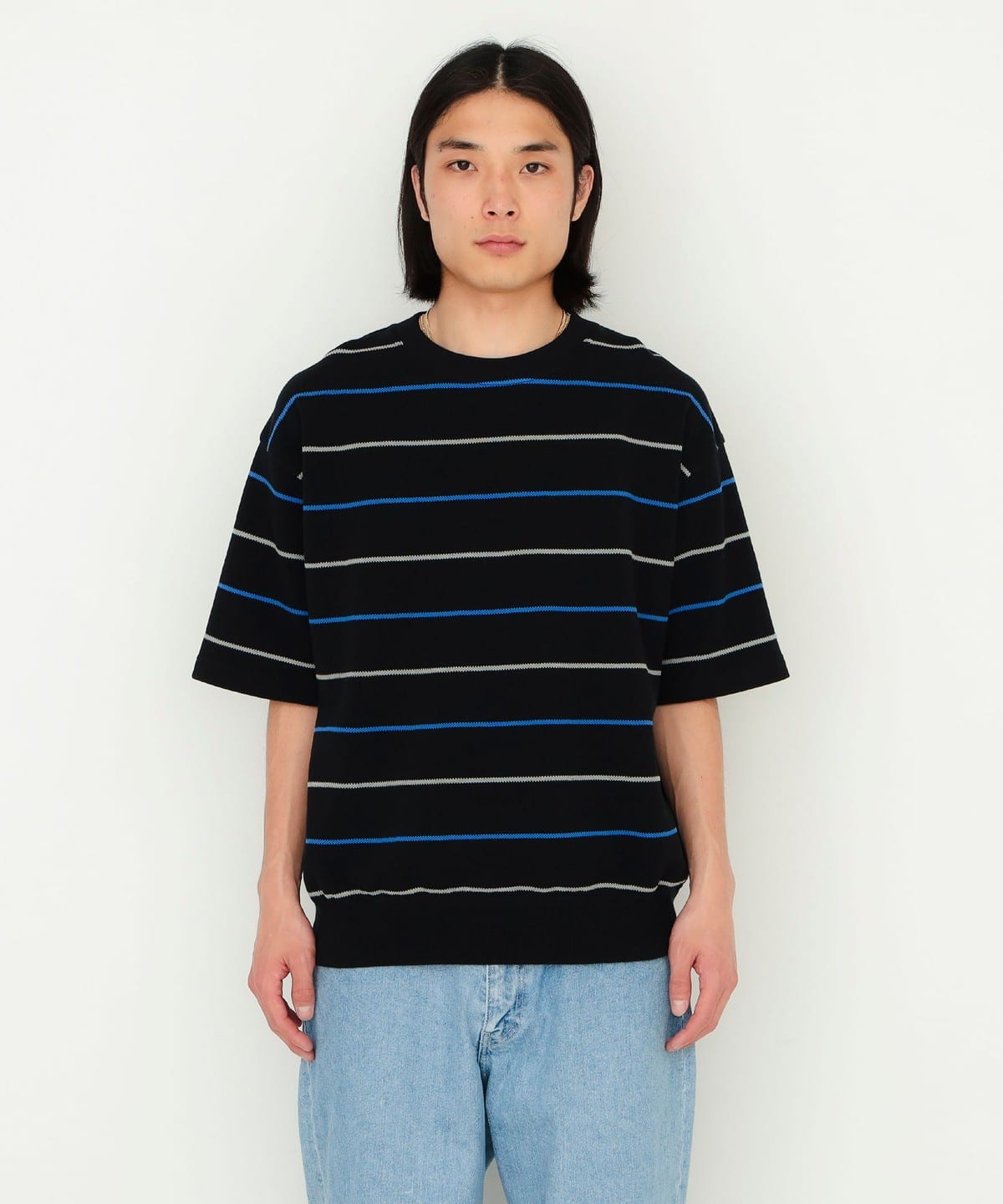 【別注】crepuscule / 鹿の子 Border TEE Tシャツ・カットソー MEN BLACK XL 【別注】crepuscule / 鹿の子 Border TEE Tシャツ・カットソー MEN BLACK XL
