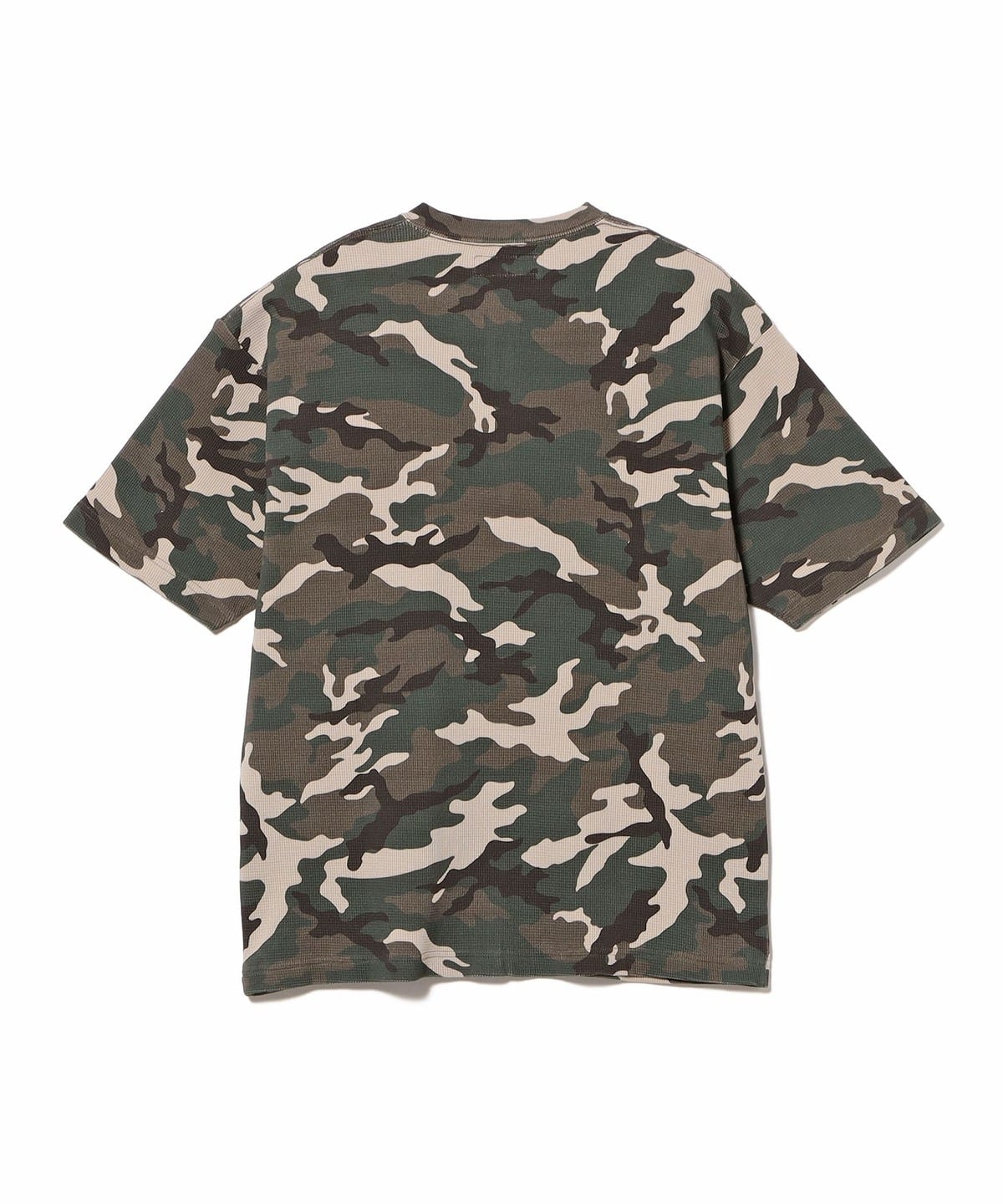 BEAMS T（ビームスT）Camo Waffle Henley Neck T-shirt（Tシャツ
