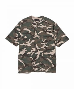 Camo Waffle Henley Neck T-shirt
