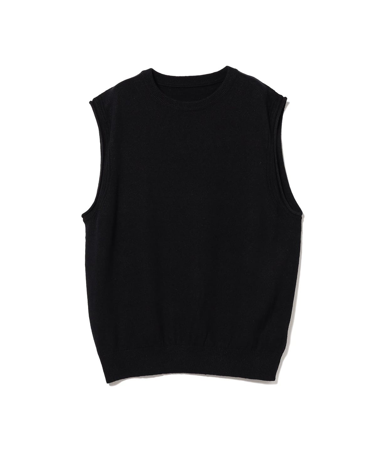 新品タグ付き　papier パピエ　Knit nosleeve black BEAMS T（ビームスT）crepuscule / Silk Linen Nosleeve（トップス