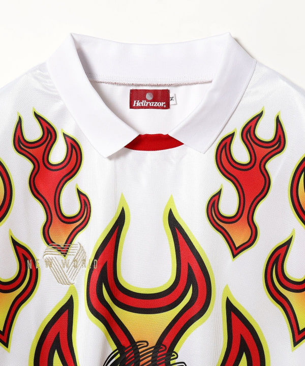 新品 Hellrazor サッカーシャツ　M BEAMS T（ビームスT）HELLRAZOR / FIRE SOCCER JERSEY（シャツ