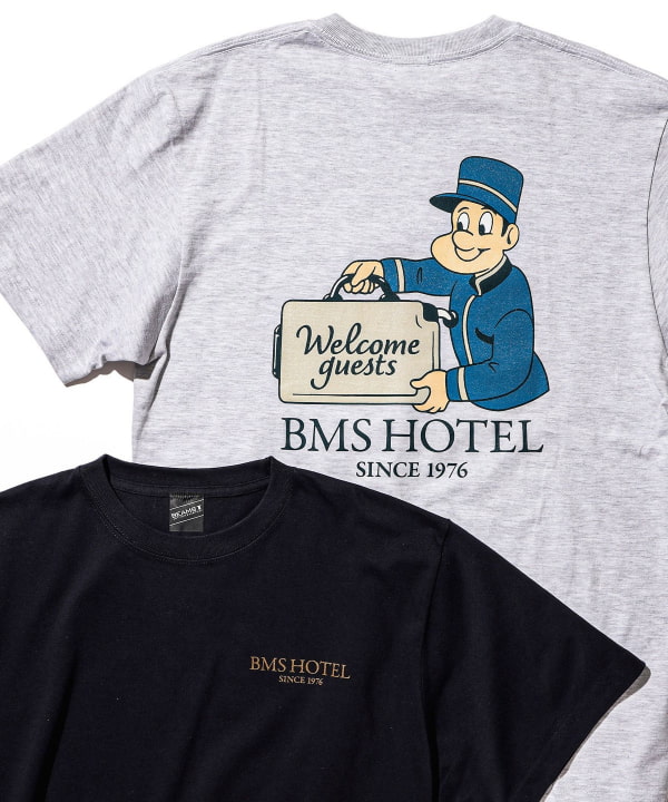新品タグ付き　DALLAS プリント ブラウン Tシャツ M BEAMS T（ビームスT）【SPECIAL PRICE】BMS HOTEL Tシャツ（T