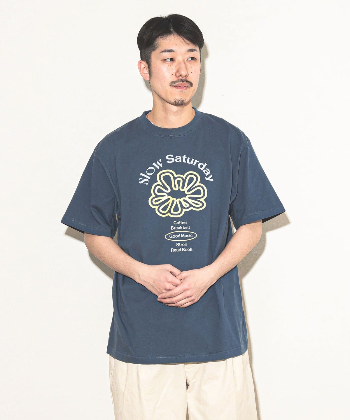 Slow Saturday T-Shirt Tシャツ・カットソー MEN HAZY NAVY XL Slow Saturday T-Shirt Tシャツ・カットソー MEN HAZY NAVY XL