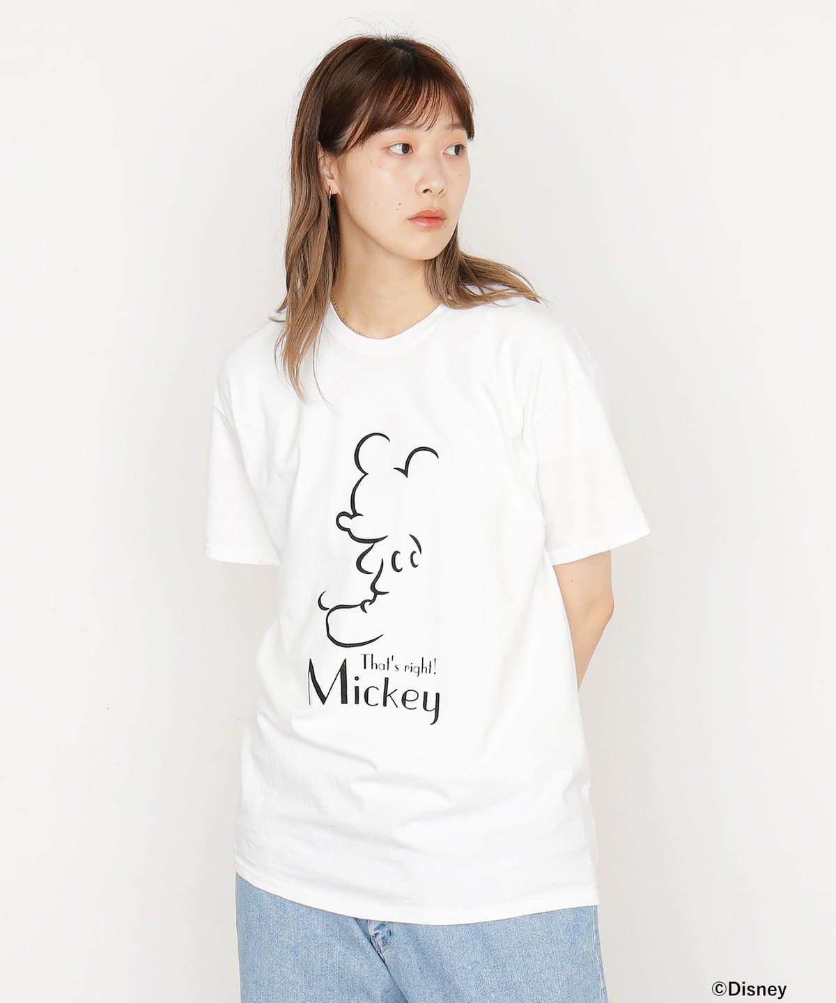 BEAMS（ビームス）Wiffle / Mickey Mouse Print T-shirt（Tシャツ 