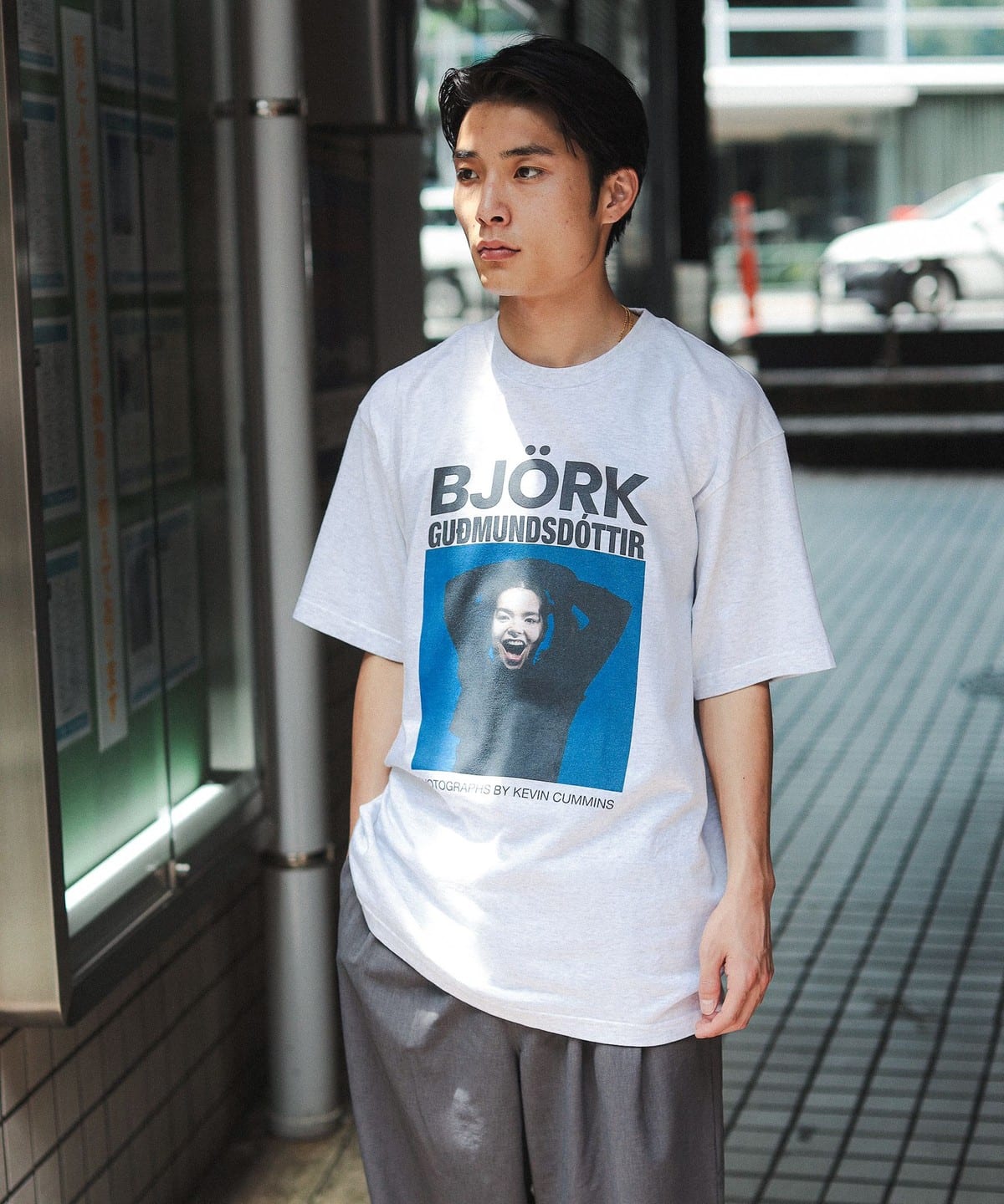 【別注】Kevin Cummins / 「Bjork」Photo T ③ Tシャツ・カットソー MEN ASH M 【別注】Kevin Cummins / 「Bjork」Photo T ③ Tシャツ・カットソー MEN ASH M