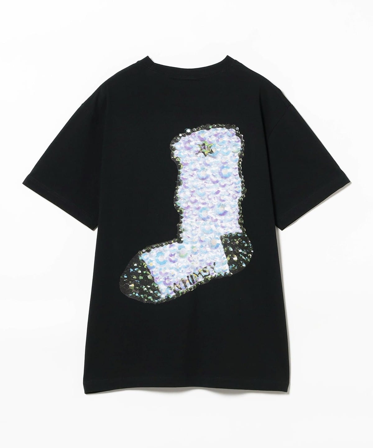 BEAMS T（ビームスT）WHIMSY SOCKS / BEADED TRADEMARK TEE（Tシャツ 
