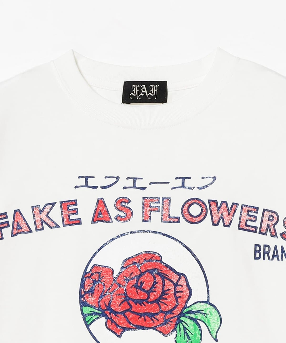 トップス fake as flowers Houndstooth BORO SHIRT BEAMS T (BEAMS T) FAF（Fake As Flowers）/ FAF Label Tee (T-shirt