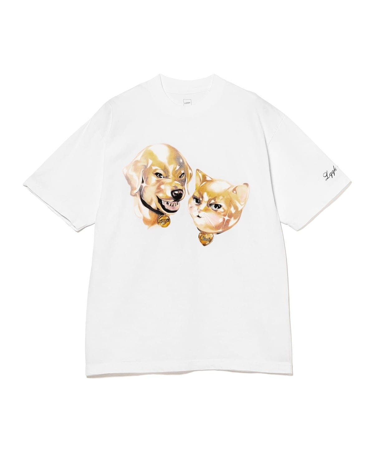 LQQK Studio / Sassy Pets tee T�V���c�E�J�b�g�\�[ MEN WHITE L