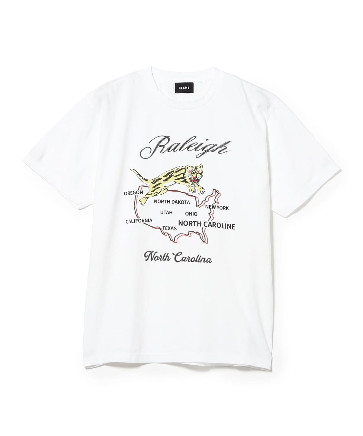 BEAMS（ビームス）Embroidery like print Souvenir T-shirt（Tシャツ