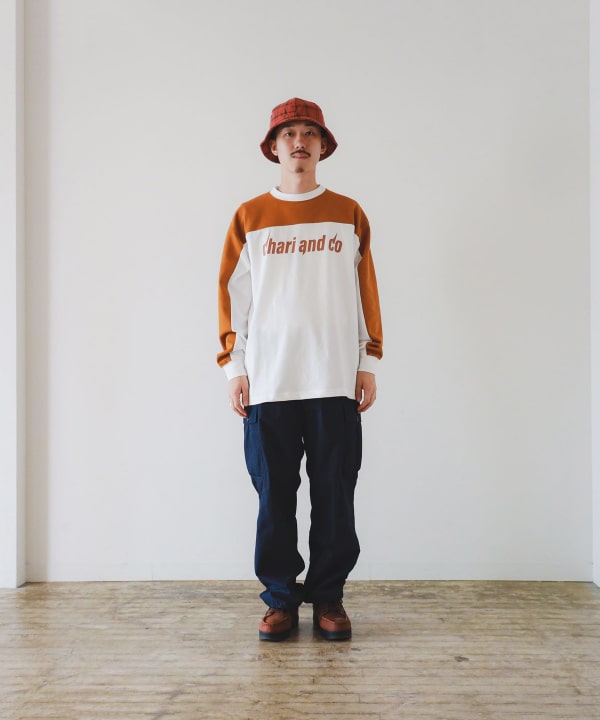 BEAMS T CHARI&CO / FLUSHING LOGO MOTO COOLER LONG SLEEVE TEE（T恤