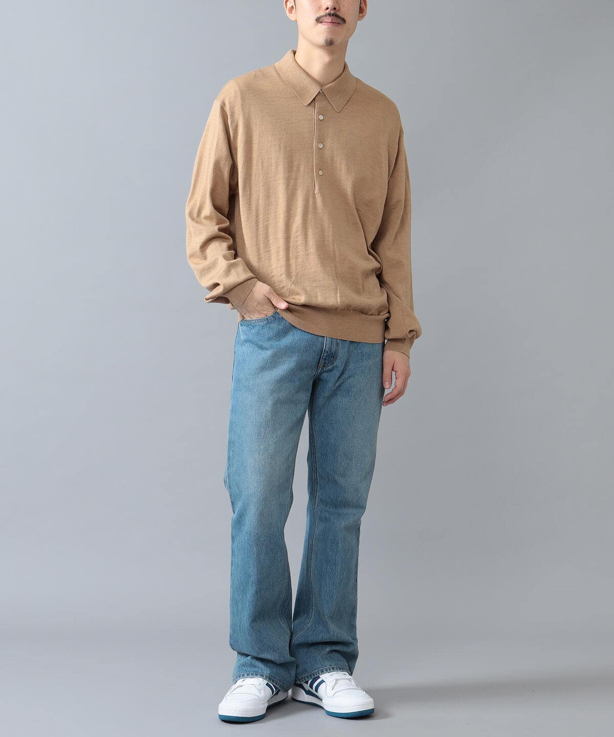 BEAMS T BEAMS T Outlet] AURALEE / SUPER HIGH GAUGE KNIT POLO 