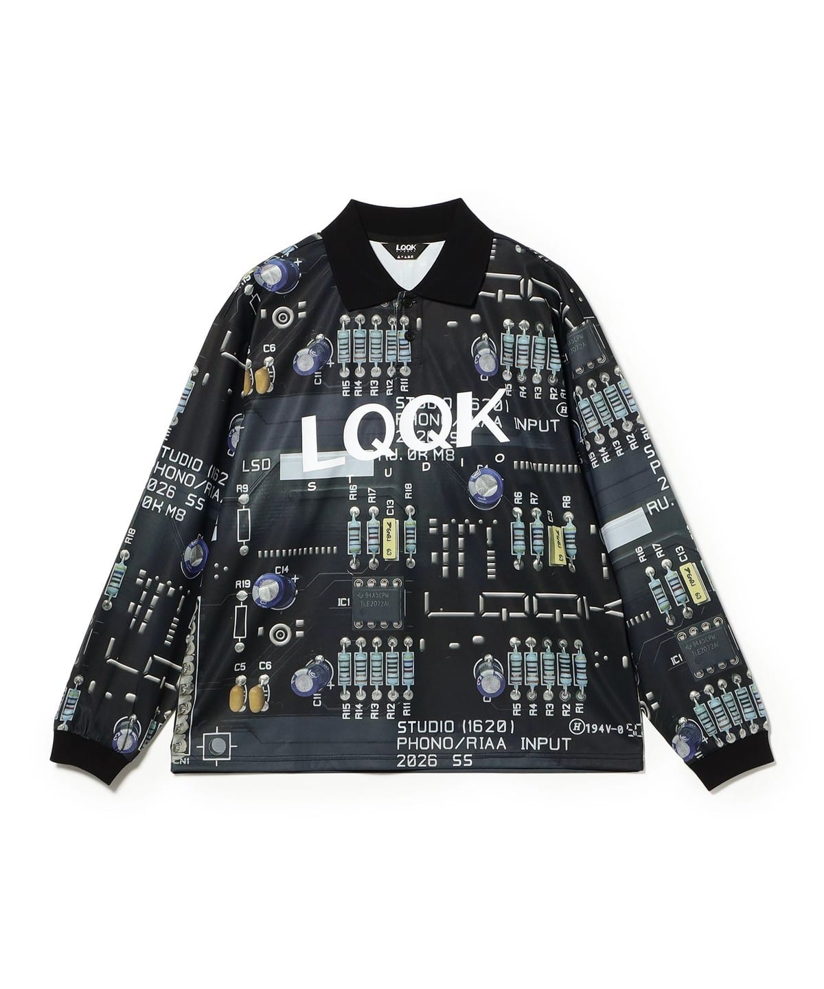 LQQK STUDIO / Circuit Board L/S Polo Jersey �V���c�E�u���E�X MEN - L