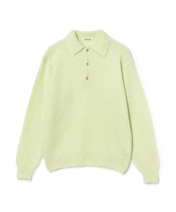 7/19までお値下げ AURALEE tops BEAMS T（ビームスT）AURALEE / BRUSHED SUPER KID MOHAIR KNIT POLO