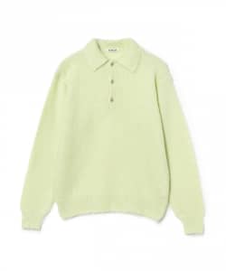 AURALEE / BRUSHED SUPER KID MOHAIR KNIT POLO
