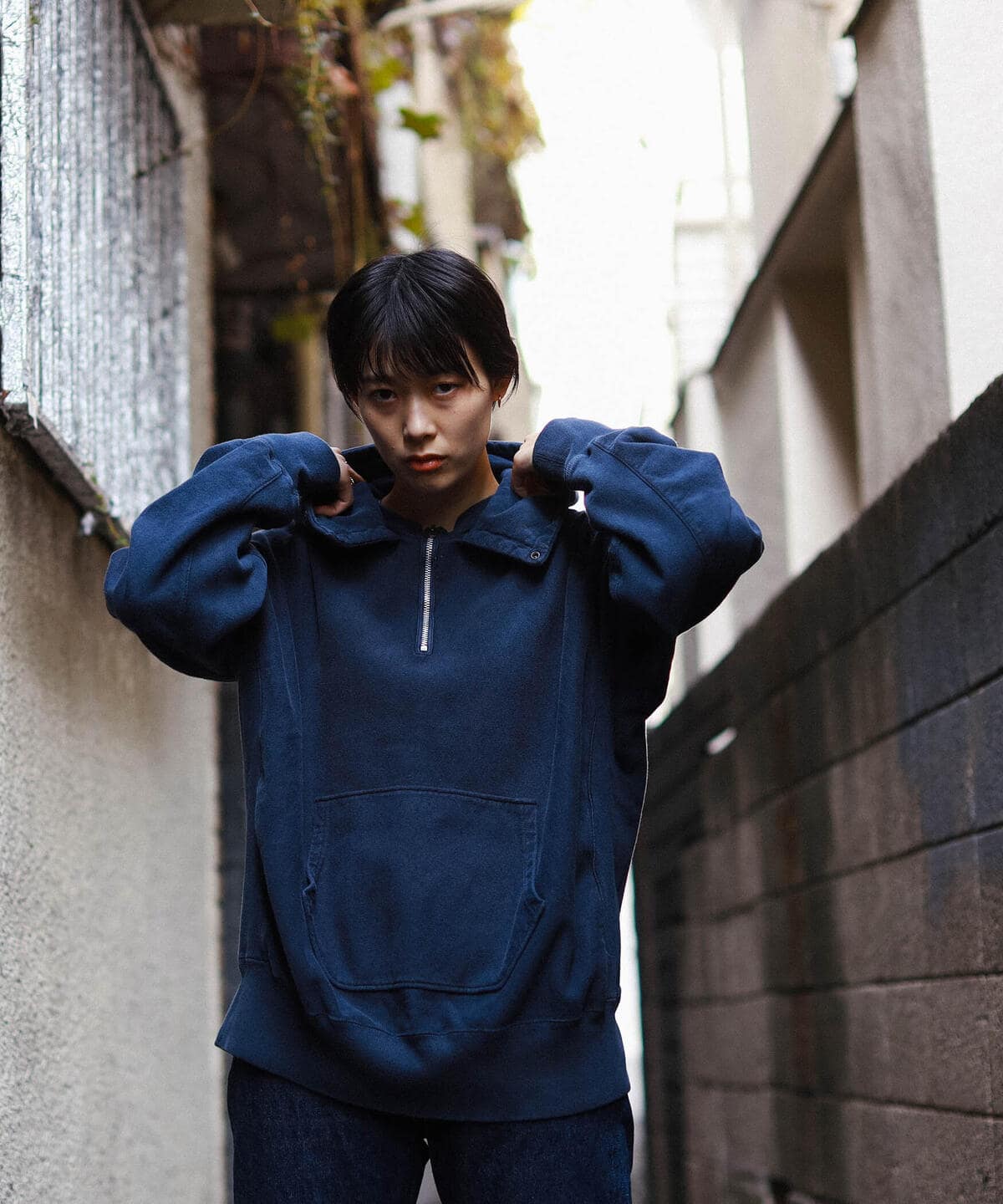 BEAMS T（ビームスT）【アウトレット】scair / half zip hoodie