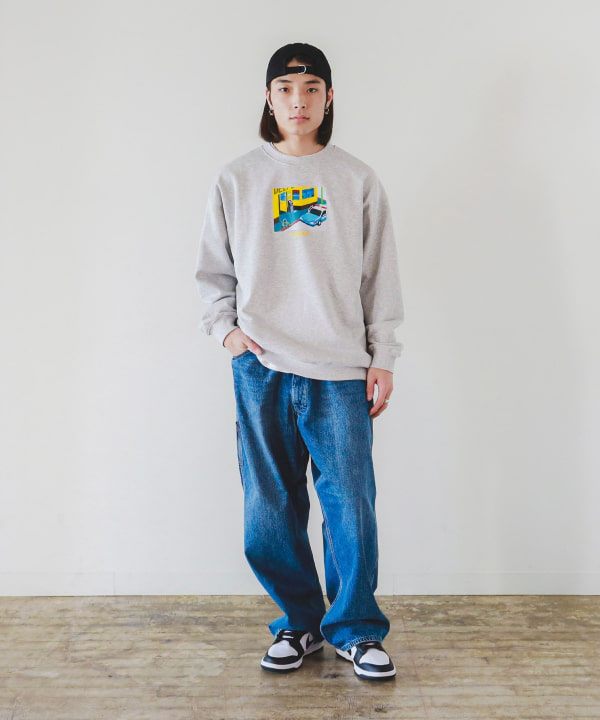 スウェット・トレーナー HUECLOSET DAY MTM SE303 6.4oz ガーメントダイ ライトウェイト クルーネック スウェット