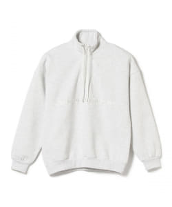 Diaspora Skateboards / Long Letter Embroidered Half Zip Sweatshirt