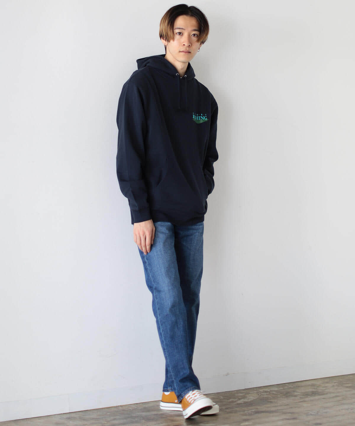 【NAVY】BEAMS / SPORT FISHING スウェット パーカ