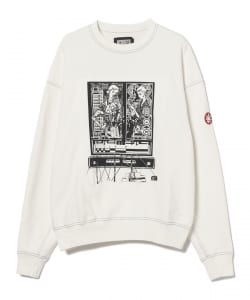 ▲C.E / WASHED WHITE TEMPLE CREW NECK