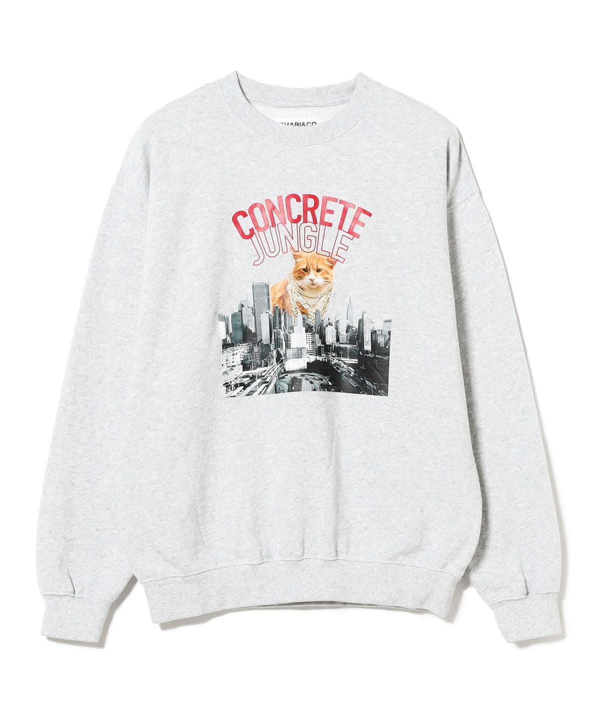 BEAMS T（ビームスT）CHARI&CO / CONCRETE JUNGLE CAT CREWNECK 