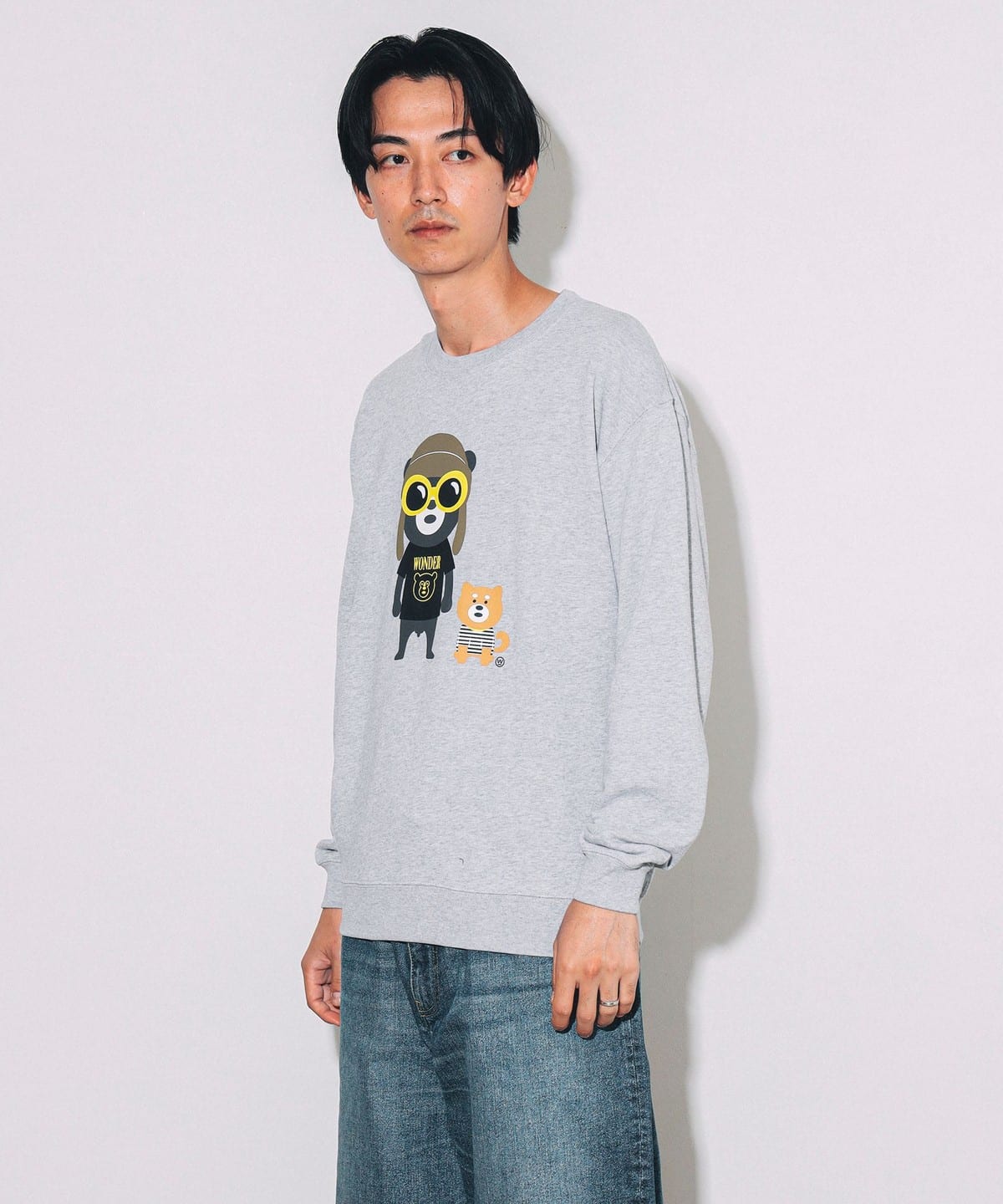 BEAMS T (BEAMS T) [SPECIAL P RICE] Grunge Bear Sweat Crew