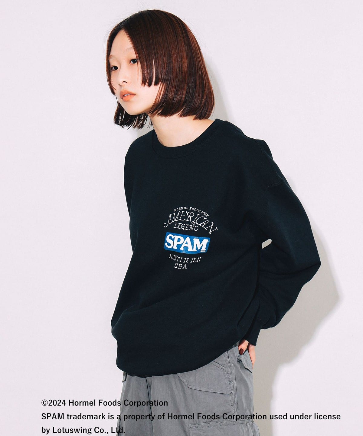 【SPECIAL PRICE】SPAM(R)BRAND CREW SWEAT トップス MEN BLACK XL 【SPECIAL PRICE】SPAM(R)BRAND CREW SWEAT トップス MEN BLACK XL