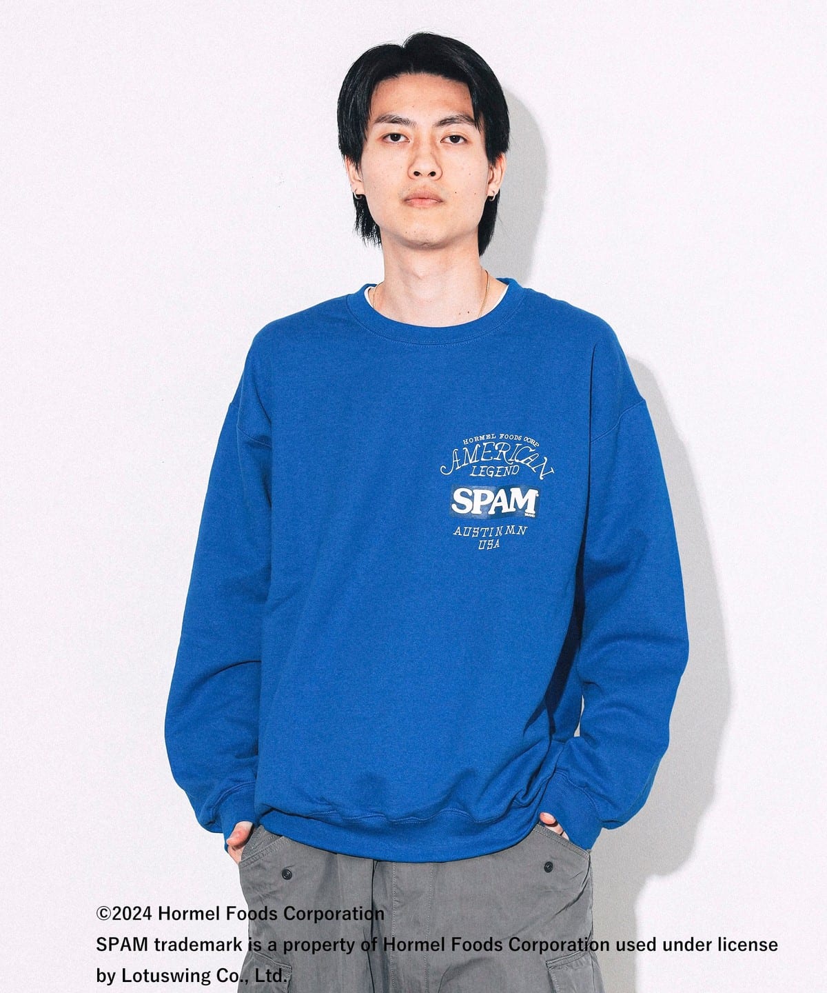 【SPECIAL PRICE】SPAM(R)BRAND CREW SWEAT トップス MEN ROYAL BLUE S 【SPECIAL PRICE】SPAM(R)BRAND CREW SWEAT トップス MEN ROYAL BLUE S