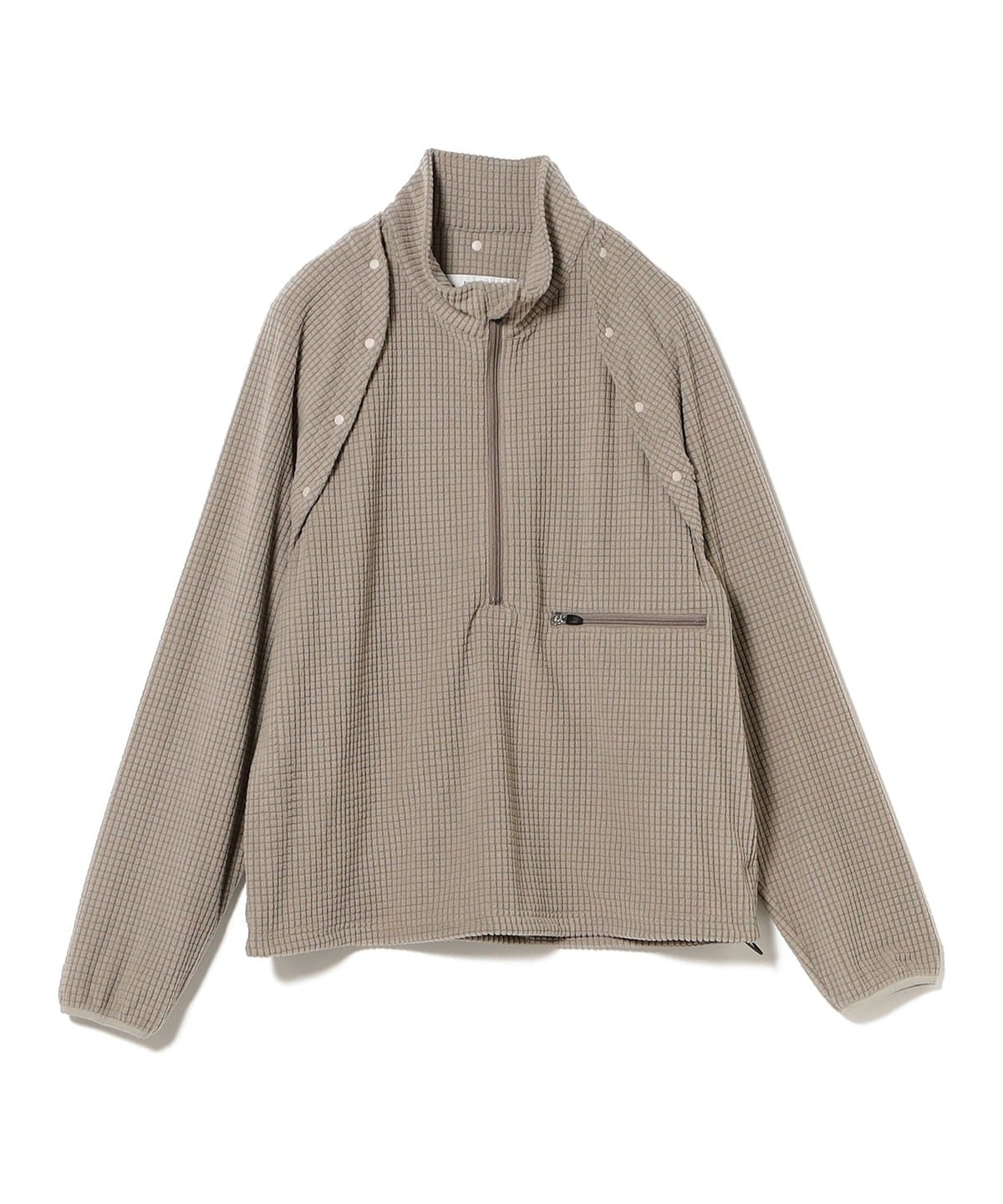 BAL バル / DETACHABLE SLEEVE GRID FLEECE PULLOVER ブルゾン MEN MILITARY GREY M BAL バル / DETACHABLE SLEEVE GRID FLEECE PULLOVER ブルゾン MEN MILITARY GREY M