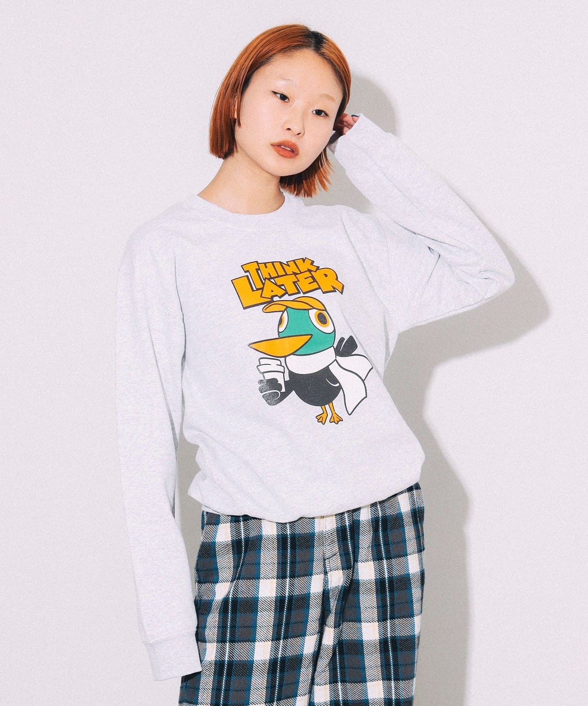 THINK LATER クルーネック スウェット トップス MEN ASH S THINK LATER クルーネック スウェット トップス MEN ASH S