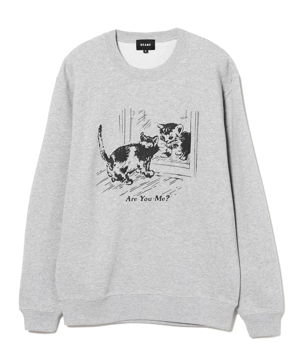 BEAMST ビームス 猫 グラフィック スウェット　Grey BEAMS（ビームス）Are You Me? Crewneck Sweat（トップス スウェット