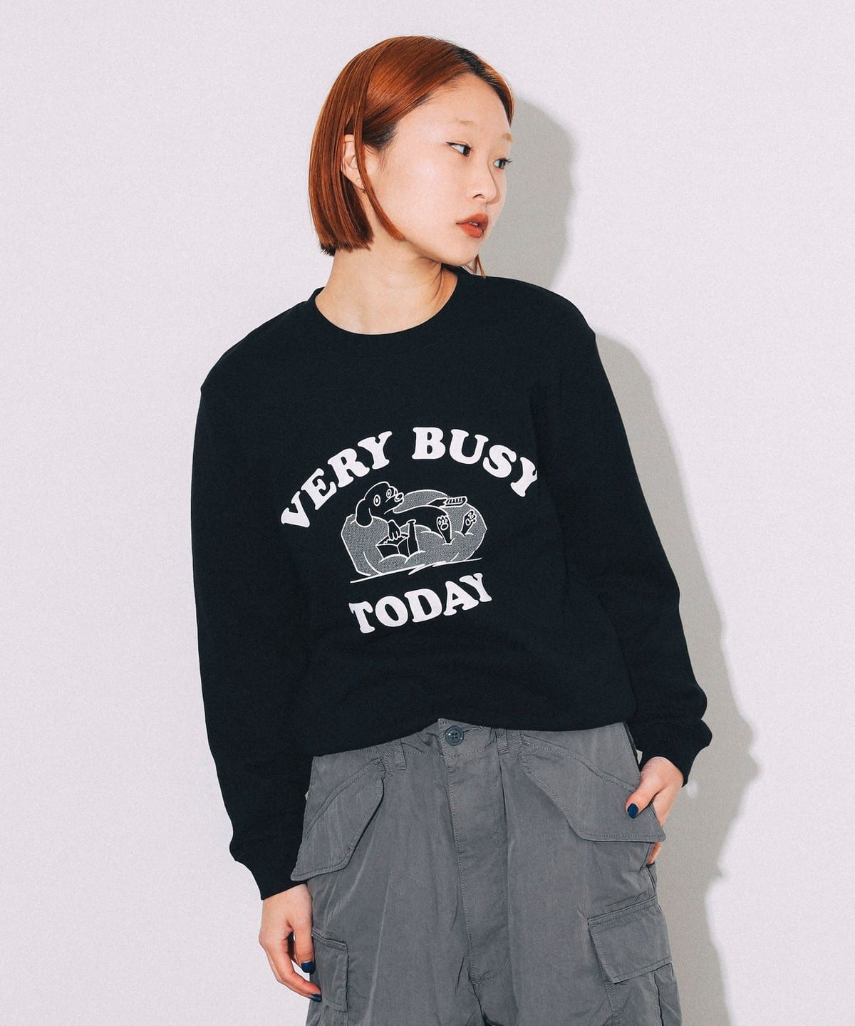 HERNEON I'm busy sweat Red/ノームコア HERNEON I'm busy sweat Red